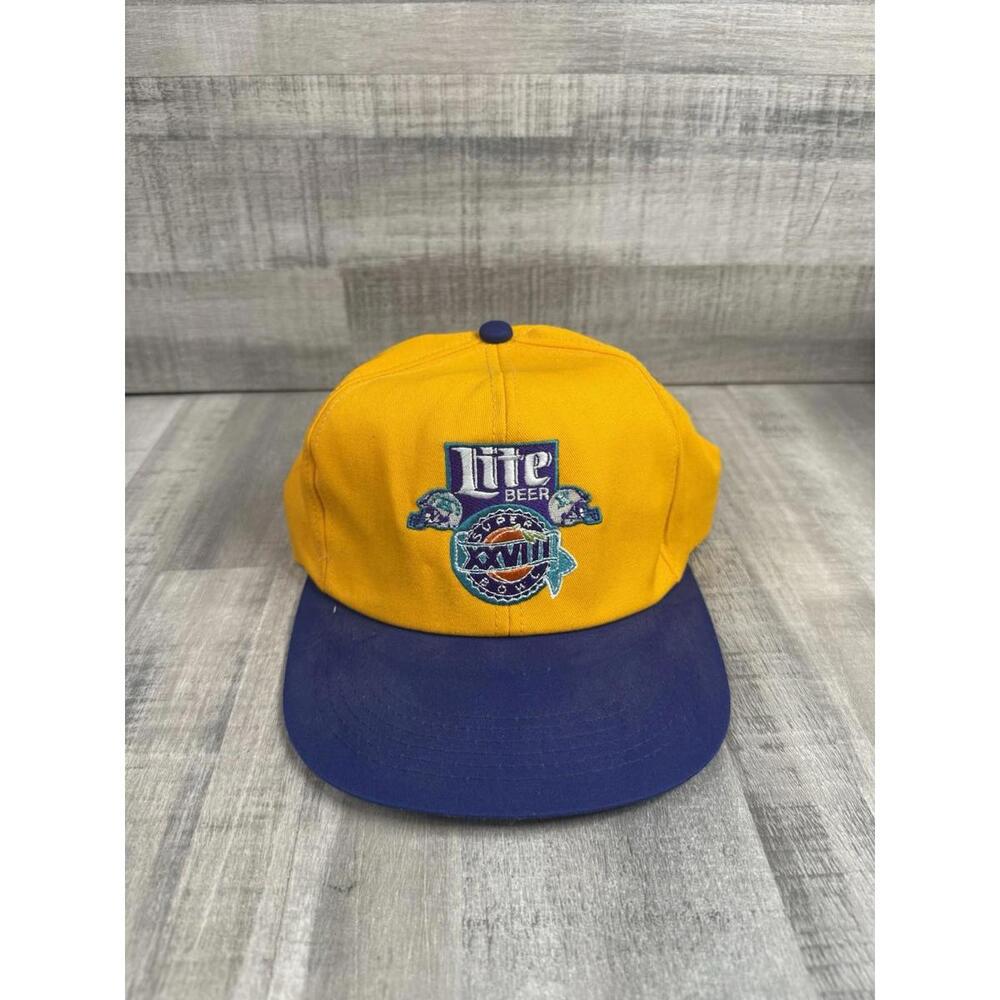Super Bowl XXVIII Cowboys Bills Miller Lite SnapBack Hat K-Products Vintage‎
